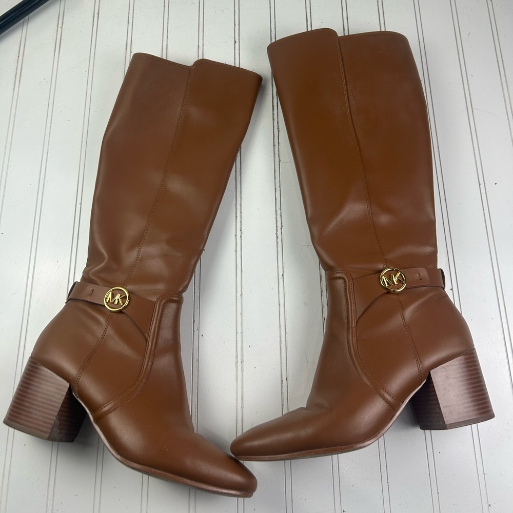 Michael Kors Carmen Faux Leather Tall Riding Boot Womenโs Size 10M $375 - Picture 2 of 11